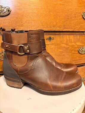 Merrell Shiloh Oak Leather Chelsea Boots | J69220 | size 9